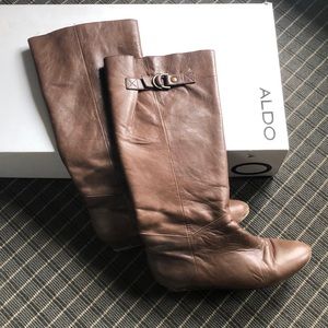 Aldo Brown Leather Larin Riding Boots